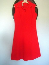 Vintage &#39;60/70&#39;s Bleeker Street Orange Sleeveless Knee Length A Line Dress Size  - £40.20 GBP