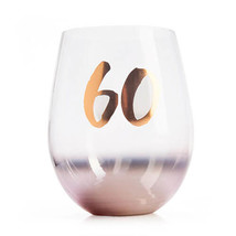 Birthday Blush Stemless Glass - 60th Birthday - £27.80 GBP