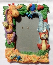 Resin Picture Frame, 3&quot;x 5&quot; Photo - Jungle Animals - Giraffe, Elephant, Lion,... - £13.46 GBP