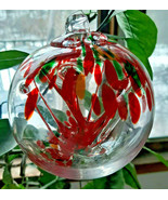 Hanging Glass Ball 4&quot; Diameter &quot;Christmas Tree&quot; Witch Ball (1) GB2 - $25.55 CAD