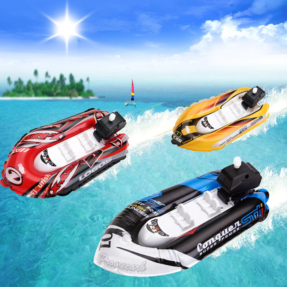 Wind Up Submarine Swimming Toys Inflatable Speedboat Bath Toys Colorful Bathing - £7.24 GBP+