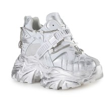 Anthony Wang Silver Raver Hidden Wedge Women&#39;s Platform Sneakers - $1,684.75 MXN