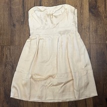 Anthropologie SINE Gold Micro-Ribbed Strapless Cocktail Dress 10 - $535.15 MXN