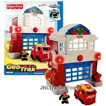 Year 2007 Geo Trax Rail &amp; Road System BEAMTOWN FIRE STATION with Fireman... - £59.80 GBP