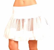 Elegant Moments Satin Trimmed Nylon White Petticoat Tutu Skirt Costume Accessori - £14.15 GBP