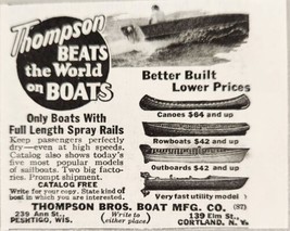 1939 Print Ad Thompson Bros Boat Mfg Peshtigo,WI Cortland,New York - £5.75 GBP