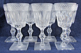 Set of Seven Hawkes Crystal Donisel Stem 6015 Water Goblets 7 3/4" Tall - $296.01