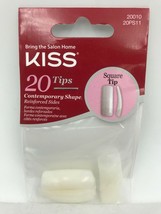 KISS SQUARE TIPS 20 NAIL TIPS CONTEMPORARY SHAPE REINFORCED SIDE #20PS11 - £1.00 GBP