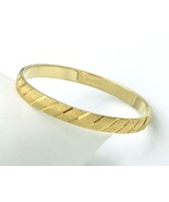 Vintage Gold Tone Signed MONET S Diamond Cut Bangle Bracelet Size Small - £19.55 GBP