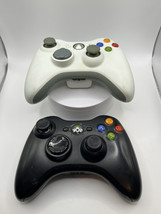 2 Microsoft Original 360 X box Wireless Controllers Matte Black, White  ... - £22.28 GBP