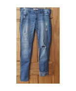 Hollister Destroyed Jeans Women&#39;s 7R Stonewash Denim Straight Ankle Leg - $241.80 MXN