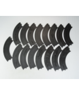 Lot 16 Vintage TYCO HO Slot Car 9&quot; R 1/4 Track Curve Pieces B5831 Black ... - $28.45