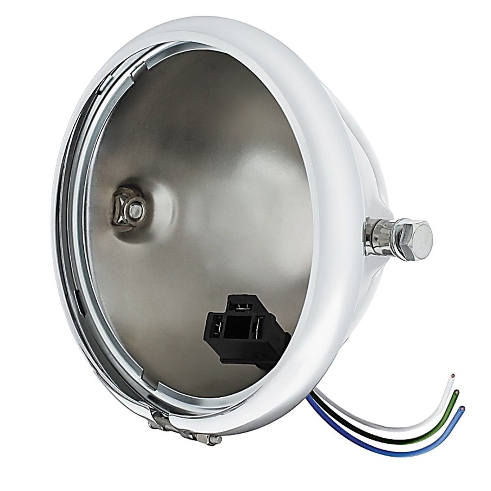 5-3/4&quot; Chrome Motorcycle Light Headlamp Headlight Bulb Side Mount Housin... - $25.95
