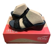 Dansko Jessie Lizard Black Leather Sandals Slide Shoes Womens EU 39 9700... - £34.75 GBP