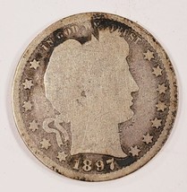 1897-S 25C Barber Quarter IN About Guter Zustand, Obverse Ist Gut, Rev Getragen - £63.14 GBP