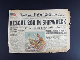 Rescue 200 In Shipwreck Alaska 1946 Old Newspaper Chicago Tribune Feb 6  - £5.45 GBP