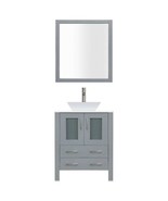 36&quot; Vanity Sink Base Cabinet with Mirror and Vessel Sink Gray Modern - £850.31 GBP