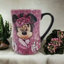 Disney Parks Coffee Mug Minnie Mouse Mornings Aren&#39;t Pretty Pink Black Ceramic - £33.63 GBP