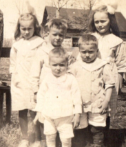 Group of Young Kids Farm Antique Photograph Vintage Old Photo Snapshot - £9.72 GBP