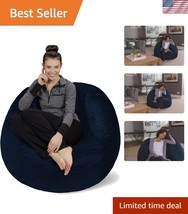 Durable 4ft Navy Memory Foam Bean Bag Chair - Ultra Soft for Playrooms &amp;... - $2,054.82 MXN