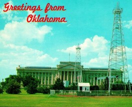 Vtg Chrome Postcard Oklahoma City OK Greetings State Capitol Unused UNP - £5.02 GBP