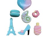 Plastic Crafting Trinkets Lot of 6 Donut Heart Popsicle Crafting Decorative - £4.46 GBP