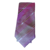 KENNETH COLE REACTION Purple Heather Ground Stripe Silk Classic Tie - $19.99