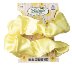 The Vintage Cosmetic Company Yellow Satin Hair Scrunchies 2-Pack NEW - £7.11 GBP