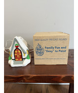 Vintage 80s Wee Craft Lighted Christmas Village House Church Chapel Painted - $31.67