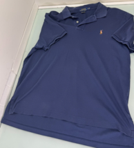 Polo Ralph Lauren Pima Soft Touch Men Polo Shirt XL Golf Navy Blue Flesh... - $19.77