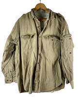 Orvis Shirt Size Large Mens Utility Safari Hunting Button Down Tan Light... - $55.79