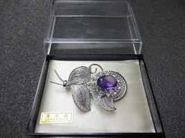 Broche de amatista, accesorios de insignia, joyería de cristal, artículos... - £27.31 GBP