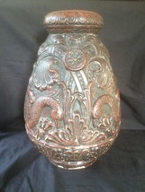 Esclusivo Antico Ceramica Art Nouveau Grande Vaso Con Cigni Motive - $205.97