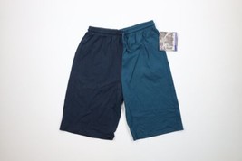 Deadstock Vintage 90s Streetwear Mens Medium Blank Color Block Shorts Cotton USA - £47.30 GBP