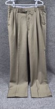 Louis Raphael Rosso Dress Pants Mens 32x32 Brown Pleated Front Cuffed Hems - £13.15 GBP