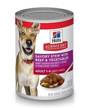 Hill&#39;s Science Adult 12.8 oz. 1 Can Savory Beef and Vegetables Stew Wet ... - $18.07 CAD