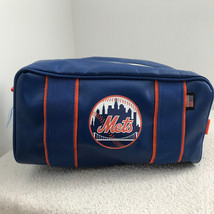 New York Mets Toiletry Travel Bag Baseball Blue Orange Zip Close Storage... - $25.90