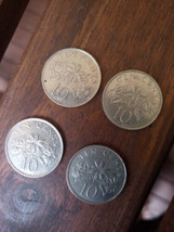 1986 1987 1989 1991 Singapore Ten Cents | 10 Cent Coin Singapura Circulated - £2.21 GBP