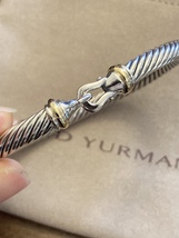 PREVIOUSLY used David Yurman Buckle  5mm Bracelet With 18K Gold  LARGE S... - £194.67 GBP