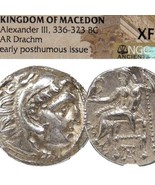 ALEXANDER the Great. NGC Certified XF. Herakles/Zeus. Ancient Greek Silv... - $12,255.34 MXN