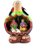 Vintage Miniature Mexican Folk Art Huarachudo Pottery Clay Hand Painted ... - $29.95