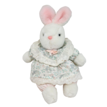 Vintage 1988 Prestige Toy Bunny Rabbit Flower Dress Stuffed Animal Plush - Stain - £51.63 GBP