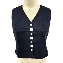 Vtg Sioni Womens Dress Vest Poly/Acetate Satin Lined Sparkle Button Sz 1... - $47.52