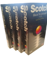 Scotch Hs T120 Blank Vhs Video Cassette Tapes 4 Pack Factory Sealed - £11.84 GBP