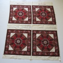 Vintage Quilters Corner Floral Pillow Cheater Quilt 4 Panel Fabric - £9.59 GBP