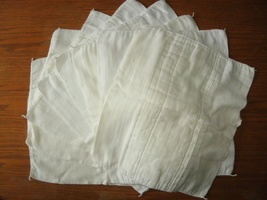 Lot of 8 Cloth Prefold Baby Diapers Burp Pads 13 x 15 inches good condition - £7.95 GBP