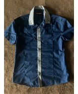 Pelican  Boys Size 9 Blue Short Sleeved Shirt with White Placket - $12.86