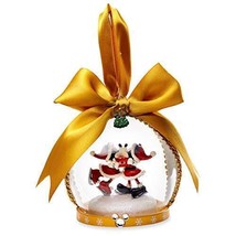 Disney Parks Santa Mickey and Minnie Mouse Glass Globe Ornament 2018 - £34.36 GBP