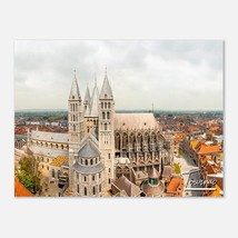 Tournai Belgium Travel Poster Wall Art | Tournai Notre-Dame Towers Home Decor |  - £16.02 GBP