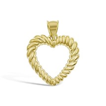 Heart Love Pendant 10k Yellow Gold Charm 1.3&quot; - £240.57 GBP